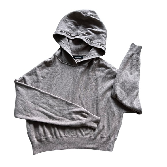 Naadam Cropped Hoodie Sweater Size M - Picture 2 of 10
